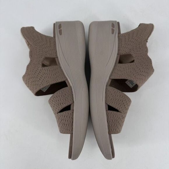 Skechers Women's PIER-LITE Memory Maker Wedge Sandals Mocha Size‎ 9 Knit Stretch - Picture 7 of 9